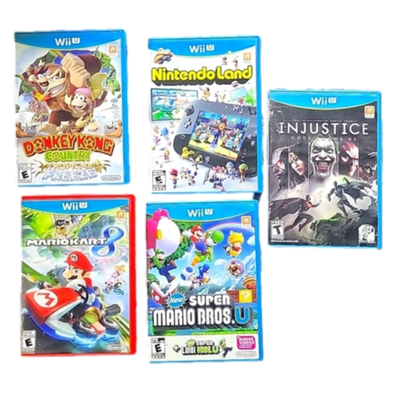 Nintendo Other - Nintendo Wii U Game Bundle Mario Mariokart DC Injustice Nintendoland Donkey Kong